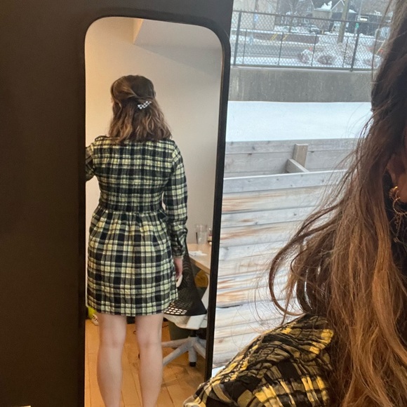 Ganni seersucker plaid dress size 34 EU - Picture 2 of 3